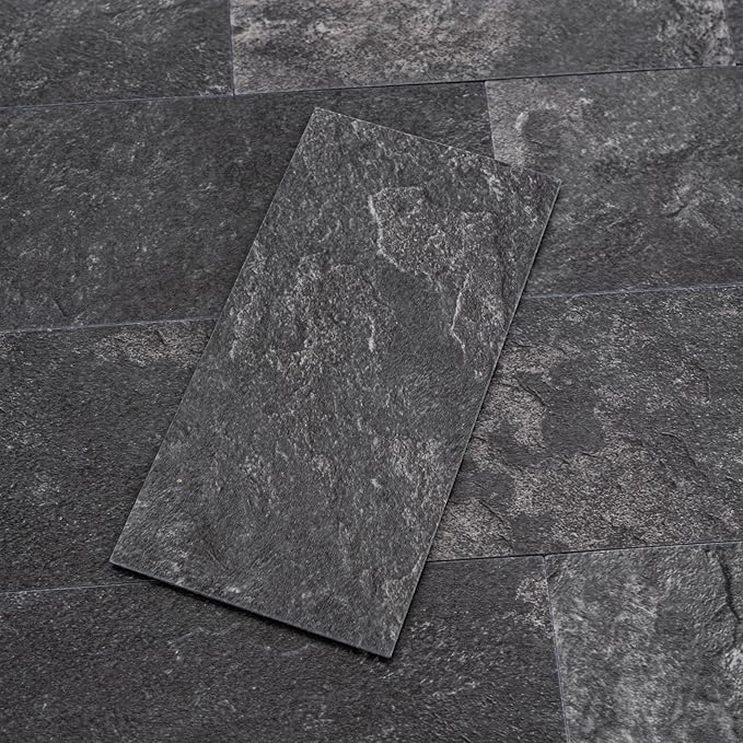 100 Pieces Peel and Stick Backsplash for Kitchen, 3" x 6" PVC Subway Tile 2025 Upgraded Graphite Stone Backsplash Stick on Tile Elevate Kitchen Fireplace RV