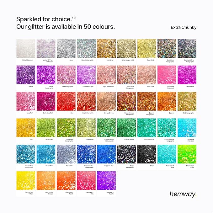 Hemway Polyurethane & Epoxy Resin Glitter 100g / 3.5oz Metallic Crystal Flake Additive for Flooring Jewelry Tumblers Glass Pigment - Extra Chunky (1/24" 0.040" 1mm) - Silver Holographic