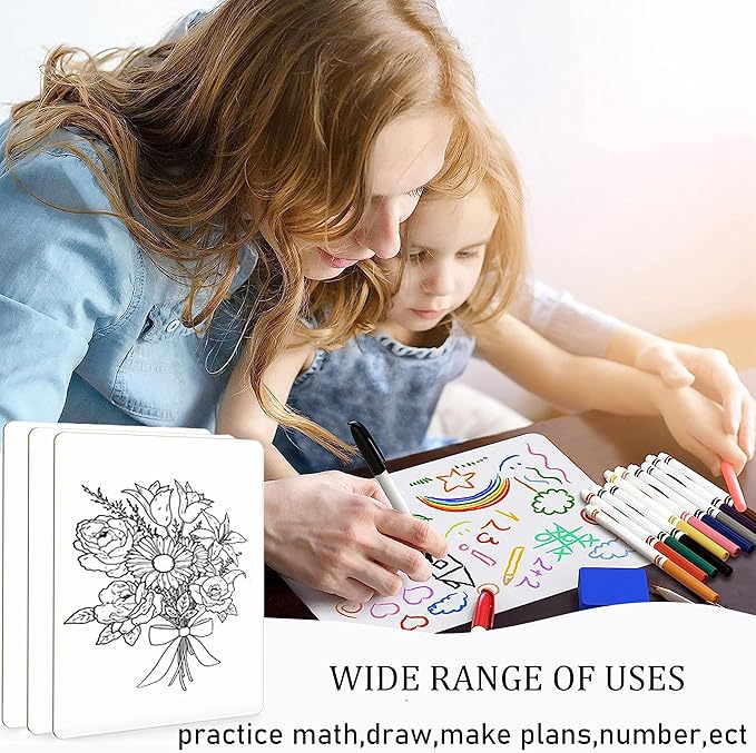10 Pack Dry Erase Boards, Double-Sided Small White Board for Classroom Student, 9"x12" Portable Dry Erase Board Bulk, Mini Whiteboard for Teacher Classroom Supplies