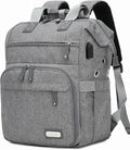 Knitting Bag Backpack Yarn Storage Organizer Travel Bag with USB Charging Port, Large Tote Bag Holder Case for Knitting Needles, Crochet Hooks, Accessories, Grey