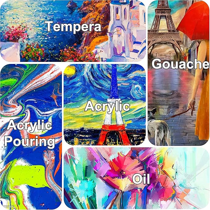 Large Canvas for Painting 30x40 Inch 3-Pack, 12.3 oz Triple Primed 100% Cotton Stretched Canvas, Blank Large Canvases for Oil Paint Acrylics Pouring & Wet Art Media