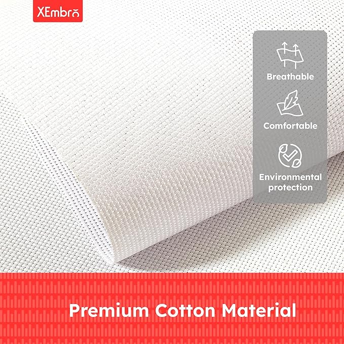 12 PCS Aida Cloth 14 Count White Cross Stitch Fabric for DIY Craft Embroidery, Handmade Needlework, Home Decoration (7.8 x 7.8 Inch)