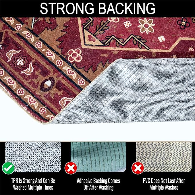 Tribal Rugs Summer Tropical 4ft Round Area Rugs Wine Red Traditional Boho Vintage Oriental Rug for Bedroom Kitchen Dining Living Room Indoor Entryway Washable Hippie Circle Carpet