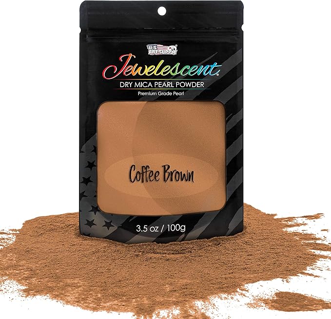 U.S. Art Supply Jewelescent Mica Pearl Pigment Powder, Interference Coffee Brown 3.5 oz (100g) Pouch - Cosmetic Grade, Epoxy Resin Color Pigment, Mica Powder for Resin, Soap, Slime, Candle Dye, Art