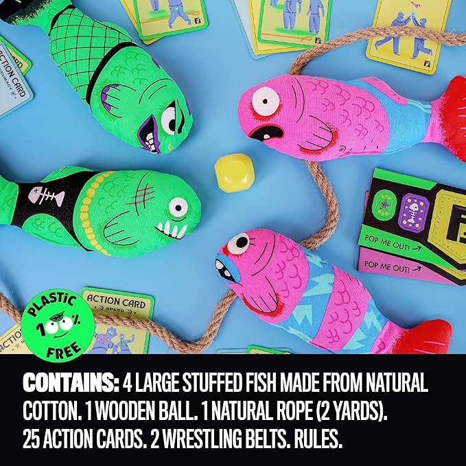 Fish Fight – The Flopping and Plopping Party Game for Families of All Ages | Outdoor Yard Game for Garden Parties, Large Groups, BBQs, Kids, Birthdays, Camping, Beach Days & Game Night Fun