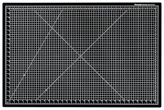 Dahle Vantage 10673 Premium Self-Healing Cutting Mat, 24"x36", 1/2" Grid, 5 Layers for Max Healing, Perfect for Crafts & Sewing, Black