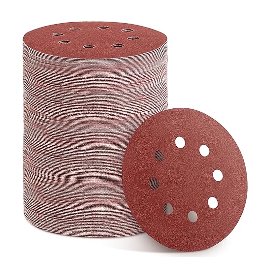150pcs 100 Grit Sanding Discs, 5-Inch 8-Hole Sandpaper, for Woodworking or Automotive