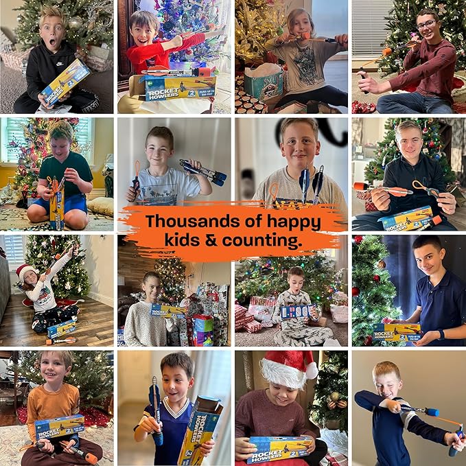 Light Up Foam Rocket Toys for Kids: Best LED Rocket Launcher Slingshot Lights Up & Makes Noise! for Boys & Girls. Outdoor Toy Party Favors Easter Stuffers & Great Gifts for Ages 8 9 10 11 12 13 +