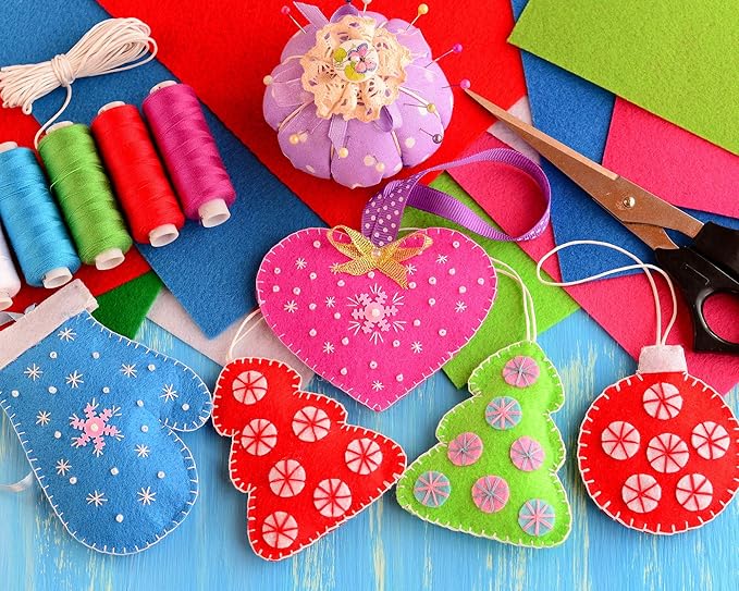 Whaline 18Pcs Felt Fabric Sheets Assorted Blue Craft Felt Pack for Winter Xmas DIY Craft Sewing Patchwork Art Projects, 3 Colors, 7.9 x 11.8 Inch
