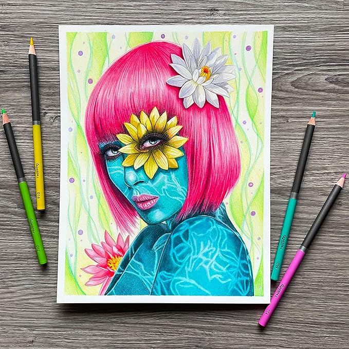 Creative Mark Cezanne Premium Colored Pencils Brilliant Blue 6 Pack - Highly-Pigmented Drawing Pencils - Coloring Pencils for Drawing, Blending, Coloring, and More