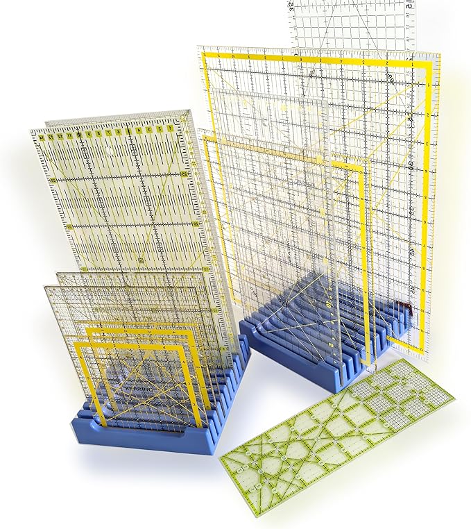 Storage Rack for Quilting Rulers, 12 Slot Ruler Holder Organizer and Storage (2-Pack)