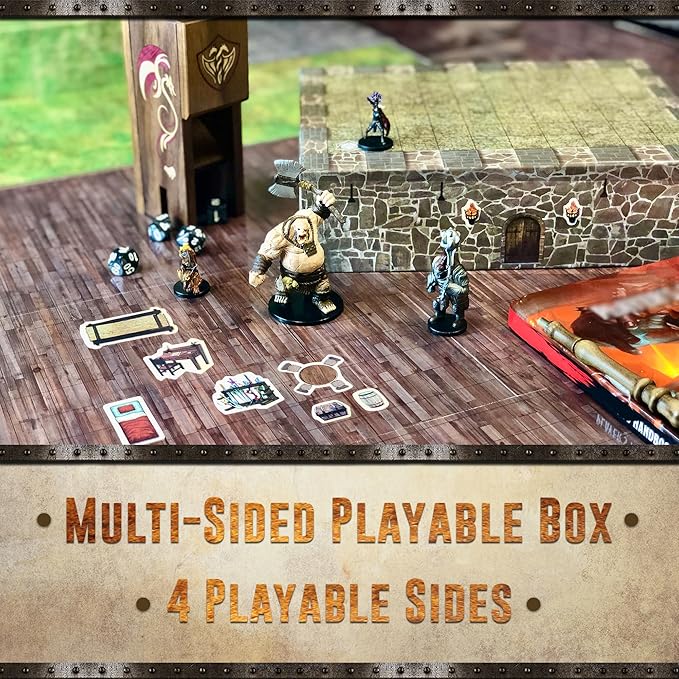 Melee Mats DND Map Starter Kit - 22” x 26" Double Sided, Wet/Dry Erase Battle Terrain Grid - Ultimate Tabletop Board Gaming Experience with Accessories