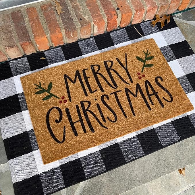 Christmas Stencils for Door Mats 23.6” Christmas Doormat Stencils for Crafts Reusable Holiday Stencil for Doormats Wood Fabrics Decor