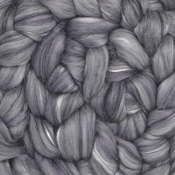 Merino Silk Luxe Tonal Designer Blend. Superfine Merino, Mulberry Silk, Tussah Silk. Top Roving for Spinning or Felting. Stardust 4oz