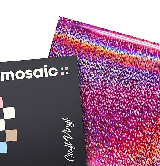 Mosaic+ Rose Pink Brushed Holographic 1ft x 5ft Crafting Vinyl Crinkle-Free 8yr UV Finish Crafting Vinyl, by VViViD