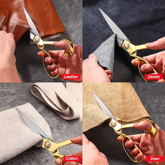 Professional Fabric Scissors，10" Sewing Scissors, Heavy Duty Shears for Fabric,Leather,Raw Materials,Dressingmaking,Upholstery Shears for Dressmakers Students Office Crafting