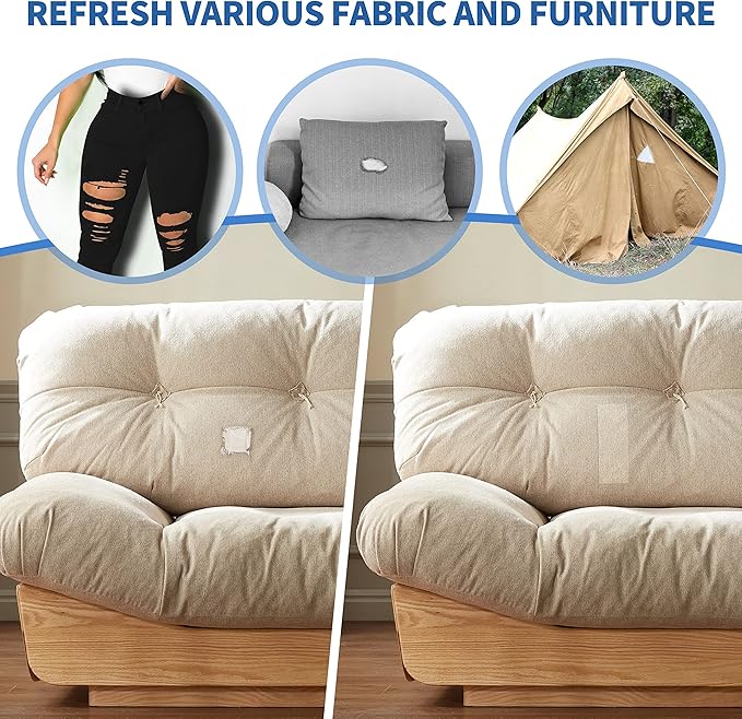 KING MOUNTAIN Canvas Iron on Patch,12"×60",Waterproof 100% Cotton Fabric Repair Patch,Used for Various Sofa,Tent,Clothes,Seats,Suitcases (Light Gray,Waterproof)