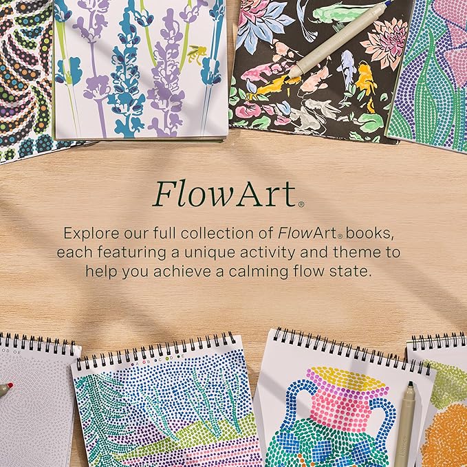 Lifelines FlowArt Activity Pad, 2-Pack Fall Set + Bonus Pad - Guided Dot-by-Letter Art Meditations with Markers - Color by Number/Letter and More Coloring Books for Teens, Adults & Seniors