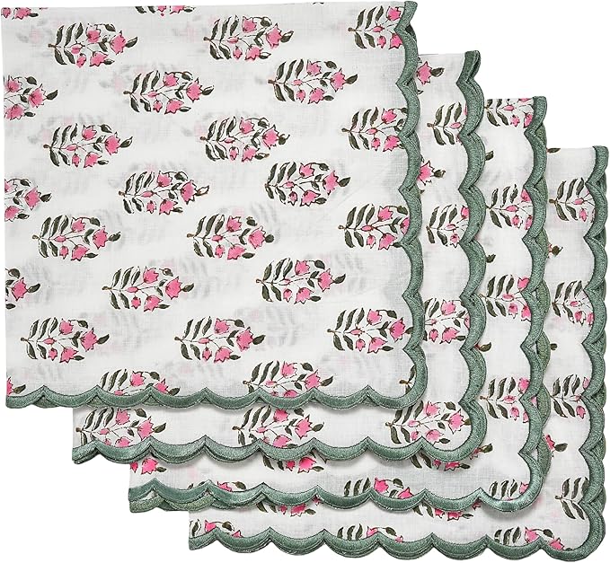 Embroidery Napkins Kitchen Towels Table Decor Table Linen Cotton Napkins Cloth Napkins Set of 4-20"x 20" Block Print Napkins Dinner Napkins Gifts for her Gifts for mom