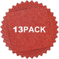 HTVRONT Red Glitter HTV Heat Transfer Vinyl Bundle: 13 Pack 12" x 10" Iron on Vinyl for T-Shirt, Red Glitter Heat Transfer Vinyl for Compatible with Cricut Cutting Machine or Heat Press Machine