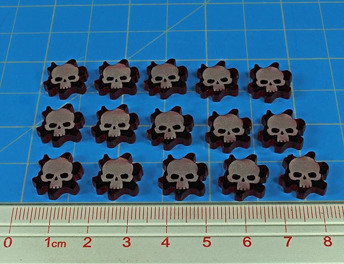 LITKO Flesh Wound Tokens Compatible with Warhammer: Kill Team, Translucent Red (15)