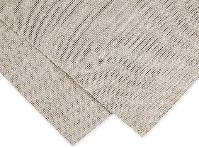 Aida Cloth Big Size 18 Count, Light Oatmeal Cross Stitch Fabric, 59 inch by 36 inch (59 inch by 1 Yard)