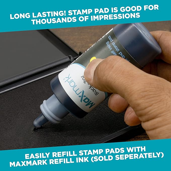 MaxMark Large Premium Green Ink Stamp Pad - 3.5" x 6.25" - Quality Felt Pad
