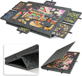 Lavievert Tilting Puzzle Board with 2-in-1 Designed Stand & Cover, Super Lightweight Felt Plateau Storage with 6 Drawers for Adults, Portable Jigsaw Puzzle Table for Up to 1000 Pieces – Gray