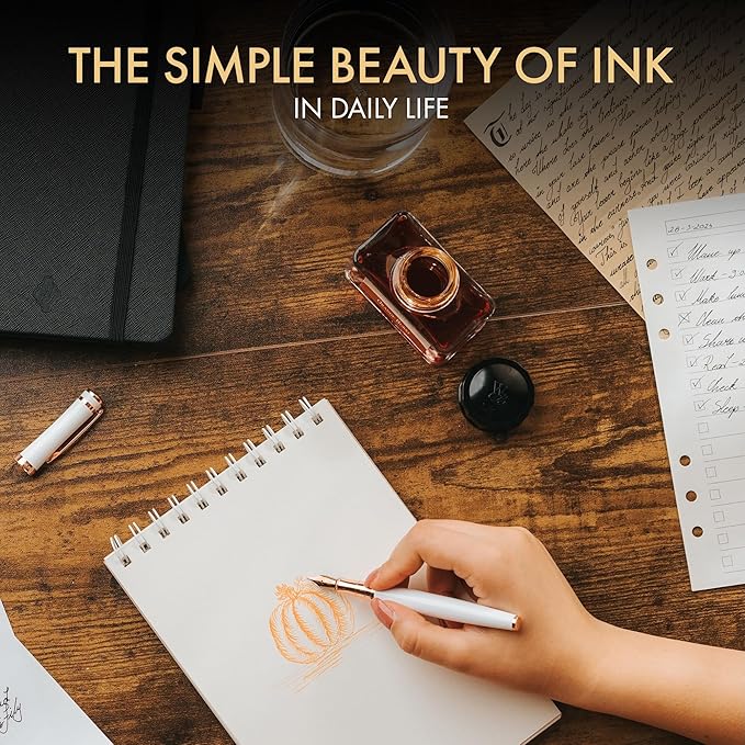Wordsworth and Black Fountain Pen Ink Bottle (50 ml) Premium Luxury Edition, [Orange] Fountain Pens Bottled Ink; Classic Designed Bottle Smooth Flow 50 ml