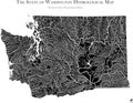 Muir Way Hydrological River Map of Washington - Watershed Topographic Wall Art for Home, Office, or Travel Decor - Unframed Flat Paper Print, 18x24
