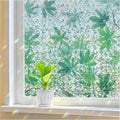 Haton Window Privacy Film, Decorative Stained Glass Window Clings, 3D UV Sun Blocking Sticker, Removable Static Cling Heat Control Tint for Home Door, Leaf Rainbow, 23.6" x 78.7" Non-Adhesive