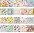 Crtiin 20 Pack Assorted Floral Napkins for Decoupage Toilet Napkins Flower Cocktail Decorative Paper for Birthday Party Beautiful Gorgeous, 20 Styles Each 6.5 inches(Style 2)