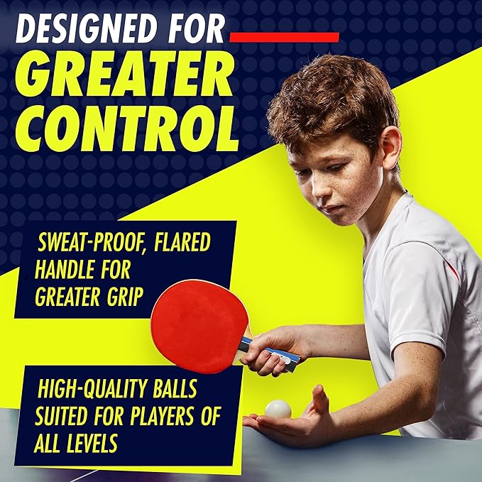 NIBIRU SPORT Professional Ping Pong Paddle Sets, 2 Paddle or 4 Paddle Table Tennis Set with Tournament Quality Balls and Carry Bag/Storage Case, Table Tennis Equipment & Ping Pong Accessories