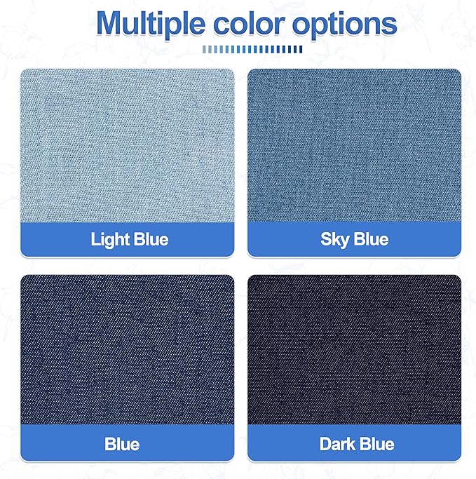Iron on Patches for Clothes, 20 Pieces Denim Patches for Inside Jeans 3.7" by 4.9", 100% Cotton Fabric Patches for Clothes, Pants, Jeans Repair Kit (9.5 cm x 12.5 cm)