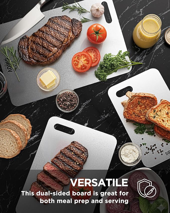 Katuchef Titanium Cutting Board for Kitchen, 100% Pure Titanium Cutting Board Food Grade,Non Toxic chopping board, Dishwasher safe, Easy to Clean Large Size, 16”x10”