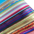 A4 Glitter Embossed Metallic Foil Paper Pack - 50 Sheets Assorted Colors & Designs Sparkly Holographic Premium Construction Paper for Gift Box Wrapping Birthday Party Scrapbook Paper