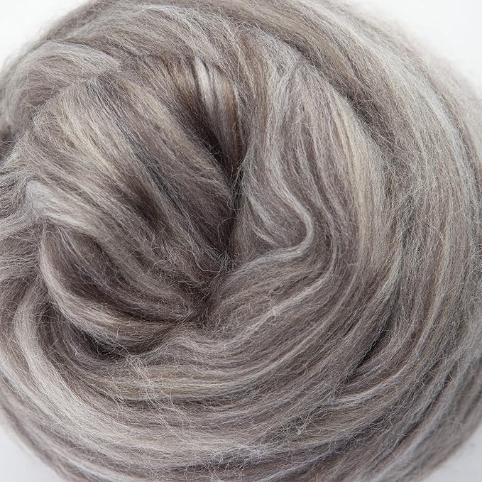 Desert Breeze Distributing – 100% Natural Merino Wool Roving, Wool for Spinning, Tapestry Yarn, Needle Felting, Wet Felting, Big Yarn Roving, 19 Micron, 70mm Staple Length, 8 OZ Size, Cappuccino Brown