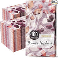 Trendables Floral Napkins for decoupage 100 Pcs 3 Ply floral paper napkins decorative Guest Towels Disposable Bathroom, Flower Design For Tea Party Decorations, Dinners & Weddings