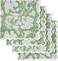 Ridhi Sage Green Hand Block Print Napkins 18" x 18" Set of 4 Reusable Cotton Dinner Napkins for Weddings, Parties & Everyday Dining, Thanksgiving, Christmas, Fall