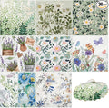 Crtiin 36 Pack 9 Styles Decoupage Napkins Assorted Floral Decorative Decoupage Napkins Chinoiserie Cocktail Paper for DIY Crafting Birthday Party, Each Unfolded 13 Inch(Fresh Plants)