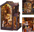 ISSEVE Book Nook Kit - DIY Miniature Dollhouse Booknook for Adults Teen, 3D Wooden Puzzle Tiny House Kit Bookshelf Decor, Gifts for Men Women Halloween Christmas Birthday (Art Studio)
