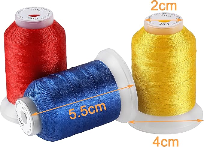 New brothread 50 Spools Embroidery Machine Thread Kit Including 40 Colors+8 Variegated Colors+2 Metallic Colors are Compatible with Janome Singer Pfaff Husqvarna Embroidery Sewing Machines