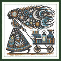 Threadhaven Cross-Stitch Kit 14CT Aida Counted Embroidery Complete Set with Fabric, Threads, Needles & Chart-Premium Beautiful Girls Design for Adults & Beginners- Knowledge is Power. 14.1''×14.1''
