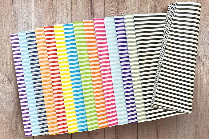 Flexicore Packaging Navy Blue Pin Stripe Print Gift Wrap Tissue Paper Size: 15 Inch X 20 Inch | Count: 100 Sheets | Color: Navy Pin Stripe