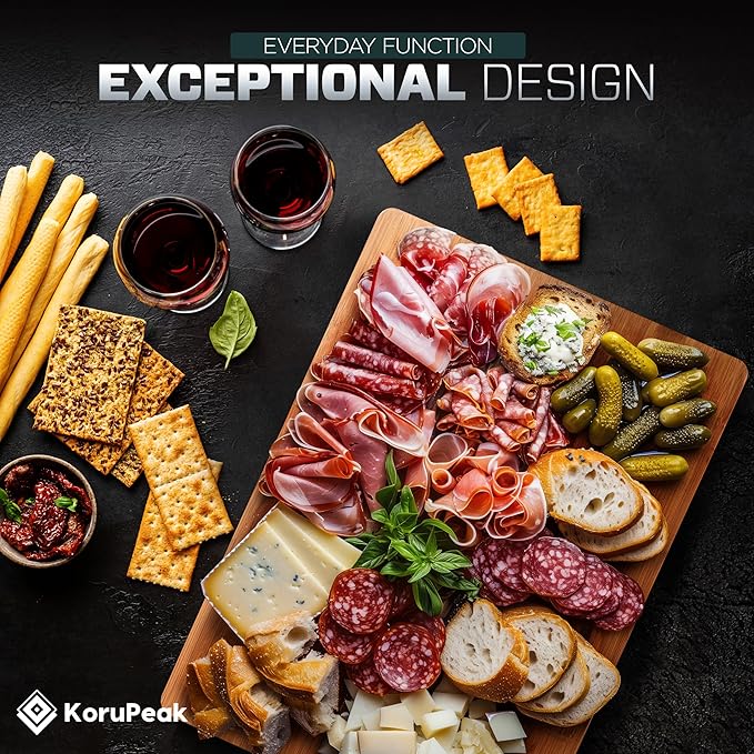 Pure Titanium Cutting Board - Double-Sided Titanium Cutting Board for Kitchen with Bamboo Side - Large 16"x12"