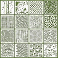 16 Pcs Layering Stencils for Painting - 6"x6" Mixed Texture Trees, Flowers, Leaves, Dots, Checkered, Buffalo Crackle, Splatter Stencils for Canvas, Mix Media Spray Paint