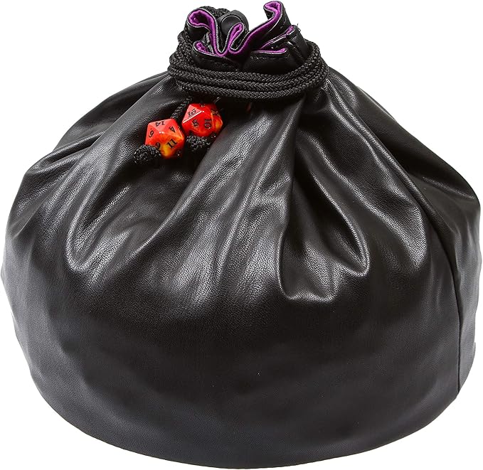 Forged Dice Co. Pouch of The Endless Hoard Dice Bag - Holds Over 1,000 Polyhedral Dice - Dice Storage Bag with 7 Pockets - Perfect for Bulk Dice - Black/Blue