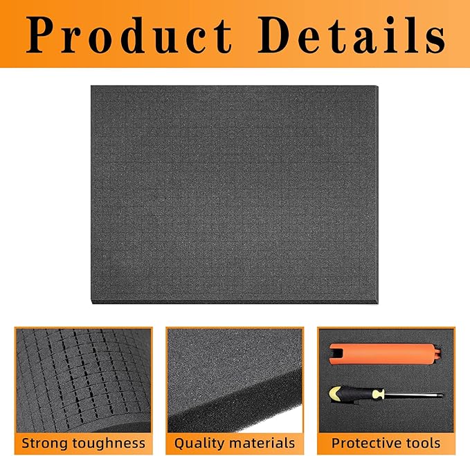 8-Piece Pick & Pluck Foam Insert - 2 Sizes - Pre-Cut Sheet Foam for Board Game Box Cases & Storage Drawer (12 Inch Long)
