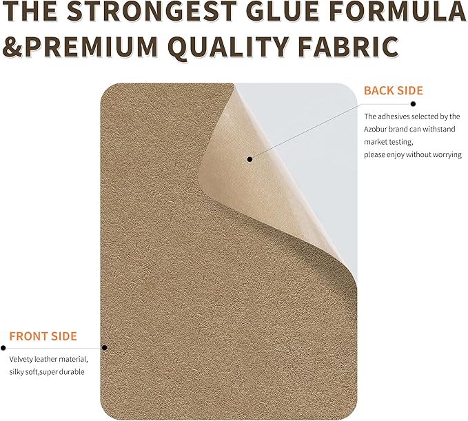 Azobur Repair Patch, 6 Piece Microfiber Patches, Self Adhesive Fabric Sofa Patch Repair Fabric, Luxurious Look, Quick Fix Sofa.(Khaki)