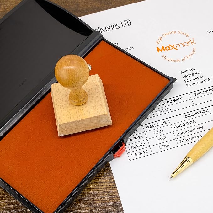 Large Premium Black Ink Stamp Pad - 3" by 6" - Quality Felt Pad